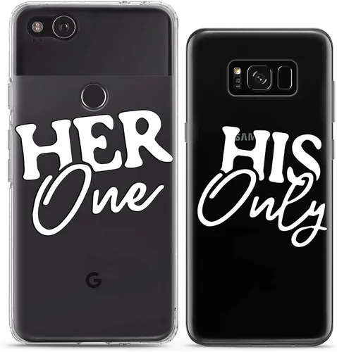 Miniatura 6 de Fundas a juego para parejas compatibles con iPhone 16 15 14 13 12 11 Pro Max Mini Xs X 6s 8 Plus 7+ Xr 10 SE 5 Love Her His Quote Funda de silicona