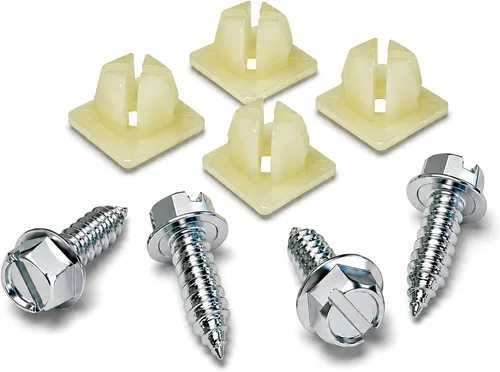 Miniatura 9 de Kit de tornillos para placa de matrícula - Negro, sujetadores de estilo OEM con retenedores de tornillo de nailon para montar placas de matrícula
