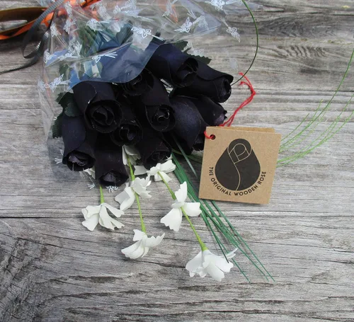 Miniatura 9 de Ramos originales de rosas de madera en 1, 2, o 3 docenas, Madera de abedul, 1 Docena