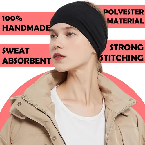 Miniatura 4 de Lotus78, Paquete de 12 diademas anchas para mujer, antideslizantes, modernas bandas deportivas para el cabello de mujer, bandas elásticas suaves