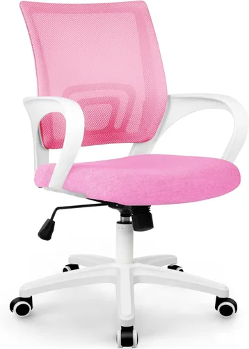 Miniatura 13 de ETONEX Silla de oficina con cojín ergonómico de respaldo medio, soporte lumbar, ajustable, giratoria, silla de escritorio para videojuegos, cómoda