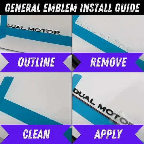 Miniatura 9 de Paquete de emblemas EVMIZE para Tesla Model 3, delantero y trasero, insignia T, negro mate y negro brillante, logotipo OEM, juego de emblemas