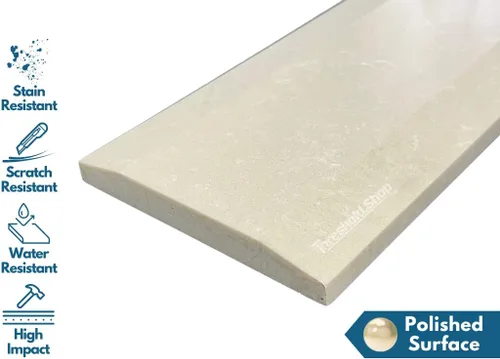 Miniatura 2 de Umbral de mármol doble Hollywood para transición de piso (beige, 4 x 36 pulgadas)