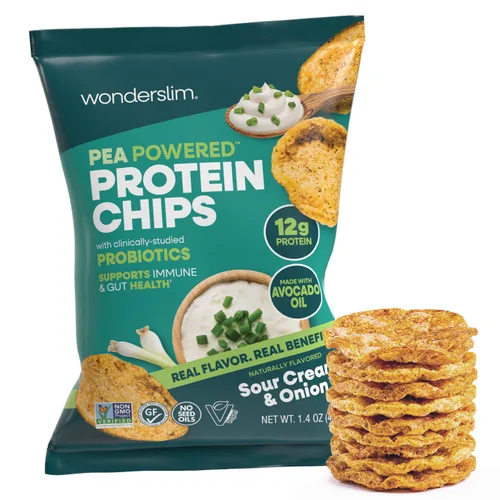 Miniatura 13 de WonderSlim Chips de proteína de guisante, barbacoa de nogal paquete de 10 unidades, 0.35 oz de proteína, sin gluten