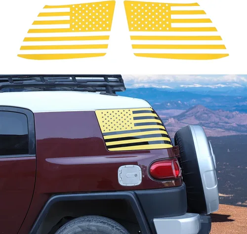 Miniatura 8 de Adhesivo compatible con Toyot@ FJ Cruiser 2007-2017 para ventana lateral de puerta trasera, bandera estadounidense, accesorios de calcomanías