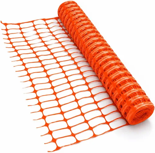 ATERET Valla de seguridad de plástico de 4 pies x 100 pies, rollo de valla temporal naranja, valla de plástico resistente para construcción, valla