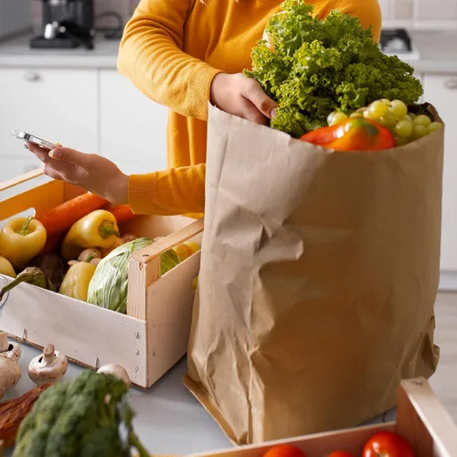 Miniatura 7 de MUCHII Bolsas de Papel Kraft de 57 LB 50 Unidades, Bolsas Grandes de Papel Marrón de Supermercado para Almacenamiento, Compras