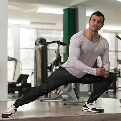 Miniatura 3 de MAIKANONG Pantalones deportivos ajustados para hombre, pantalones de entrenamiento para gimnasio, correr, atletismo, casual