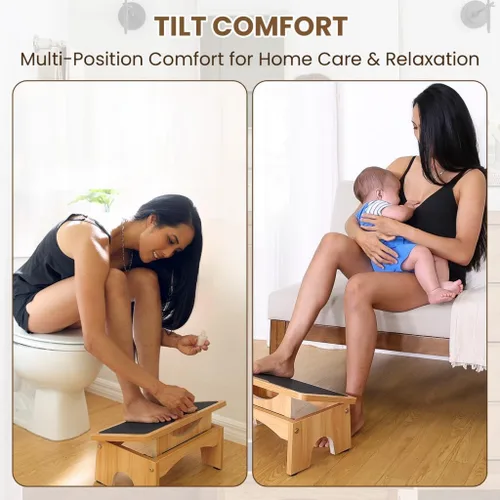 Miniatura 2 de StrongTek Reposapiés ajustable para debajo del escritorio, inclinación de ajuste de 3 niveles, taburete de 7 pulgadas para niños y adultos, taburete
