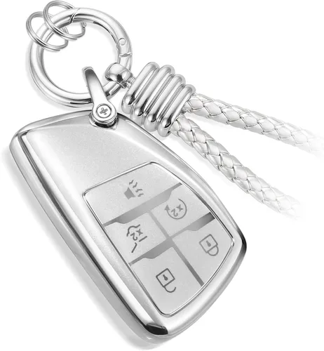 Miniatura 39 de Funda para llavero Buick con llavero de cuerda trenzada de metal, funda suave mejorada para Avenir Envision Encore Chevy Suburban Tahoe GMC Yukon