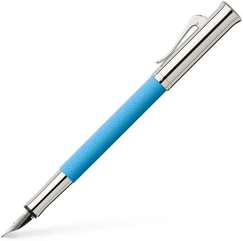 Faber Castell 145281 - Pluma estilográfica, punta fina F, Guilloche, Countle Collection, azul golfo, tipo de doble uso, importación original