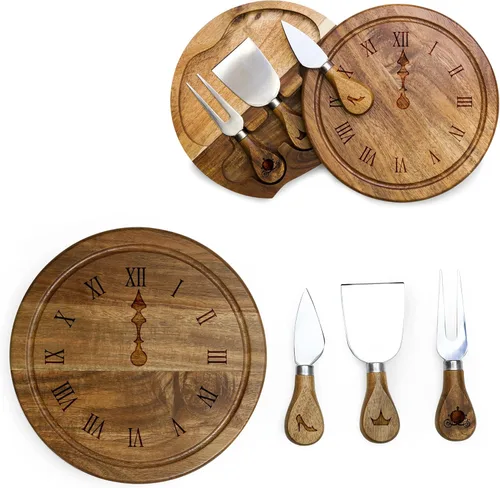 Miniatura 5 de PICNIC TIME Disney Princess Cenicienta Juego de Tabla para Queso Brie de Acacia y Cuchillo, Tabla de Charcutería con Cajón Giratorio y Herramientas