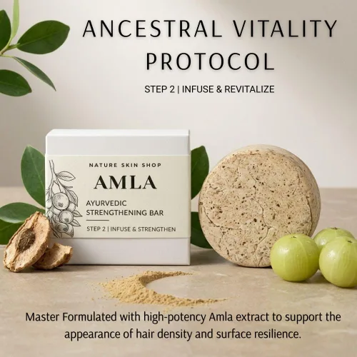 Miniatura 2 de Nature Skin Shop Barra de champú Amla, fórmula ayurvédica para el crecimiento y la fuerza del cabello, con Shikakai para un cabello más completo