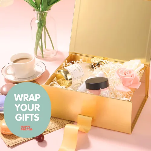 Miniatura 2 de Caja de regalo de Navidad HAPPY POTATO con cinta 9x6.5x3.8 pulgadas, cajas de propuesta para dama de honor con tapa, caja de regalo magnética dorada