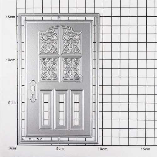Miniatura 3 de DzIxY Troqueles de corte de metal con patrón de puerta antiguo para hacer tarjetas, juegos de troqueles de papel para grabar, álbum, plantillas