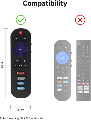Miniatura 3 de Funda para Roku Smart TV RC280 RC282 URC280J XRC280J XRC280J Reemplazo universal Funda de silicona ligera con cordón para control remoto Roku TV