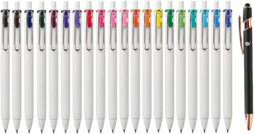 Uniball One Gel Ink 0.015 in Bolígrafo 20 colores set UMNS38-20C importación de Japón con lápiz óptico original bolígrafo táctil