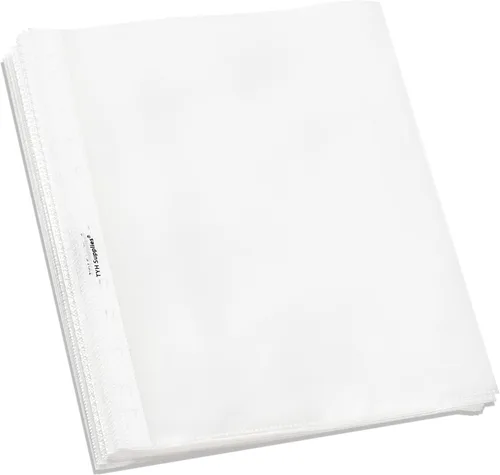 TYH Supplies Paquete de 50 protectores de hojas antirreflejos para carpeta de 3 anillas, tamaño carta de 8.5 x 11 pulgadas, protectores de página de