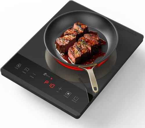 Placa Eléctrica Caliente, Nuopuplai Quemador Individual de Encimera Portátil Placa de Cocción de Cerámica Para Cocinar Estufa Eléctrica