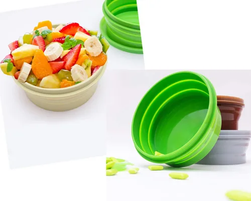 Miniatura 4 de IYYI ME.FAM - Cuenco plegable de silicona con tapa, cuenco de viaje plegable de 27.1 fl oz para camping, senderismo, resistente al calor