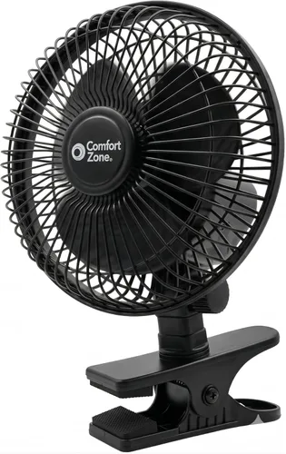 Comfort Zone Ventilador portátil con clip para cochecito, de 15 cm con inclinación totalmente ajustable, silencioso de 2 velocidades para cama, mini