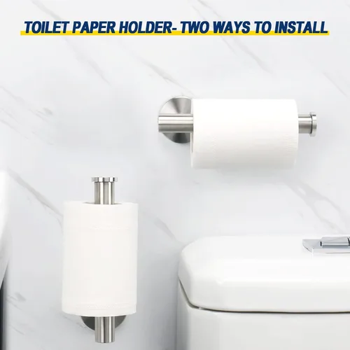 Miniatura 5 de NearMoon Soporte para papel higiénico de baño + soporte para toallas de mano, juego de 2 piezas de accesorios de baño, soporte para rollo de papel
