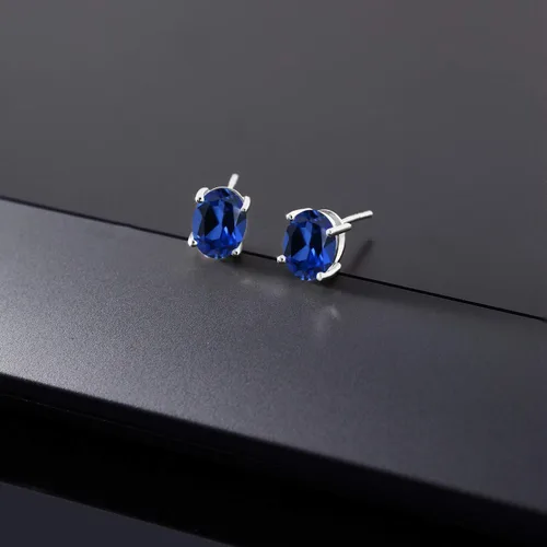 Miniatura 94 de Gem Stone King Aretes de oro de 14 quilates con piedra natal ovalada de 0.315 x 0.236 in Aretes de oro para mujer