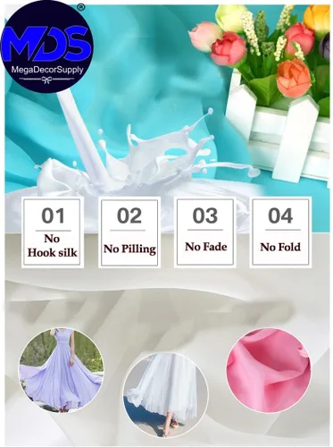 Miniatura 7 de MDS® Paquete de 1 tela de gasa para patio, tela ligera transparente de 44 pulgadas de ancho para costura, ropa, vestidos, arco de boda, decoración