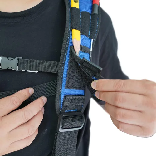 Miniatura 9 de MELOTOUGH Tirantes Magnéticos para Cinturón de Herramientas con Pulsera Magnética de Muñeca para Cinturón de Trabajo Tirantes Acolchados de Azul