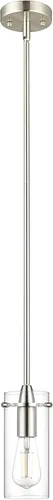 Miniatura 7 de Lámpara colgante de un solo foco Linea di Liara Effimero LL-P315-BLK, negra, con cilindro de vidrio transparente