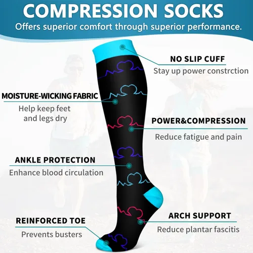 Miniatura 124 de 6 Pack Copper Compression Socks for Women and Men Circulation-Best Support for Medical, Running,Nursing,Athletic
