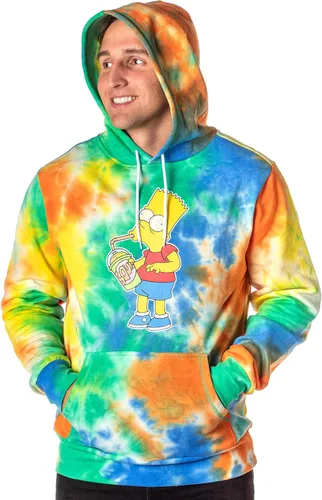 Miniatura 3 de Mad Engine The Simpsons Bart Squishee Brain Freeze Tie Dye - Sudadera con capucha para hombre, Multi colorido