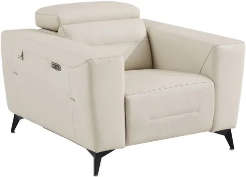 Miniatura 8 de BlackJack Furniture Ferrara - Sofá reclinable de cuero italiano de grano superior con puertos USB para cargar dispositivos, reposacabezas ajustables