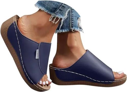 Miniatura 8 de Sandalias ortopédicas para mujer, con plataforma elegante, cómodas, ortopédicas, informales, para verano, con soporte de arco Rosa