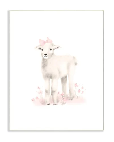 Miniatura 9 de Stupell Industries Lienzo decorativo para pared, diseño de cordero con lazo rosa, 16 x 1.5 x 20 pulgadas, fabricado con orgullo en Estados Unidos