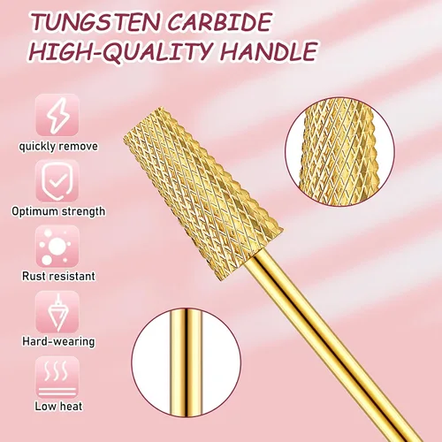 Miniatura 2 de Hestya Juego de 7 brocas de carburo de tungsteno para uñas, lima eléctrica de 3/32 pulgadas, manicura de diamante, pedicura, removedor de cutículas