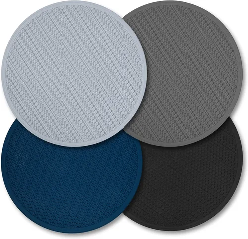 Miniatura 8 de Alfombrilla de silicona para salvamanteles, soportes para ollas, salvamanteles redondos para platos calientes, ollas y sartenes, tapete de cubierta