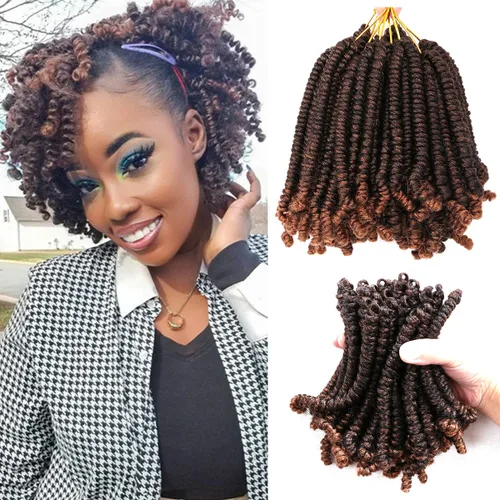 8 paquetes de trenzas de ganchillo de primavera cortas tipo Bob de 6 pulgadas para niños, trenzas de pelo de ganchillo de pasión pretrenzadas de 6