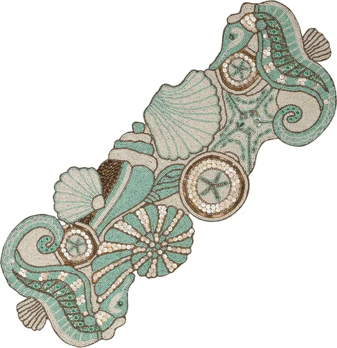 Miniatura 23 de Camino de mesa con cuentas de 36 pulgadas de diseño elegante infinito - Decoración de mesa para bodas, fiestas, días festivos, regalos y uso diario