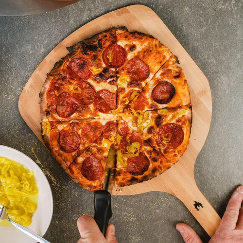 Miniatura 5 de Solo Stove Pala de Pizza de Bambú Tabla de Servir de Madera, Pala de Pizza con Capas de Bambú Laminado, Accesorio para Hornos de Pizza Pi