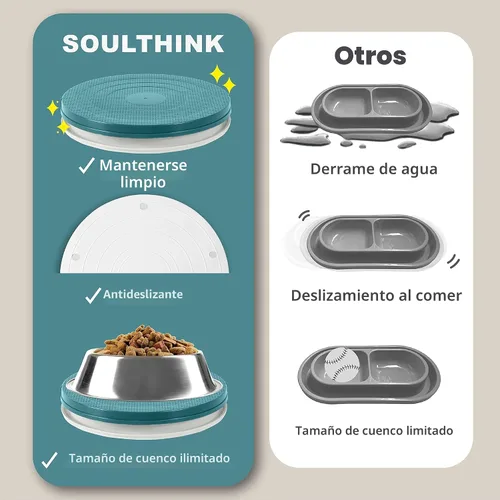 Miniatura 6 de SoulThink® Bandeja a prueba de hormigas para gatos y perros – Nueva innovación anti hormigas plato de comida para mascotas para interiores, sin