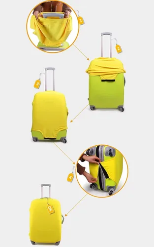 Miniatura 5 de Doojoayie Funda para equipaje de viaje, protector de maleta de elastano, lavable, para equipaje de 18 a 32 pulgadas, Mandala Boho