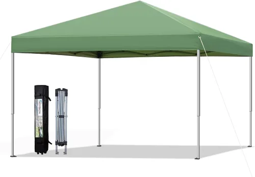 Miniatura 7 de Tienda de campaña desplegable de 10 x 10 pies, configuración para 1 persona, refugio solar instantáneo al aire libre, patas rectas con funda de Negro