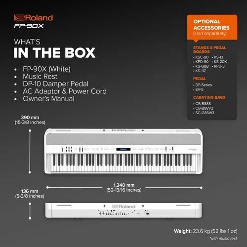 Miniatura 6 de Roland FP-90X Piano digital portátil insignia de 88 teclas Sistema inmersivo y potente de 4 altavoces Tonos acústicos distintivos y modelado