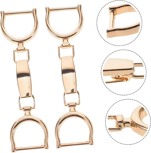 Miniatura 9 de EXCEART 5 dijes de cadena para zapatos con hebilla de cinturón para zapatos, mochila, ropa, bolsa, correa de metal, hebillas doradas Dorado