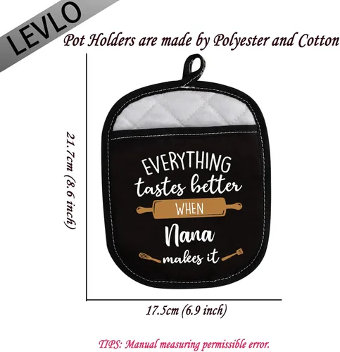 Miniatura 2 de LEVLO Los mejores regalos de cocina para hornear para madre, padre, todo sabe mejor cuando Mimi/abuela/nana/papa/nonna/gigi hace que sea guantes