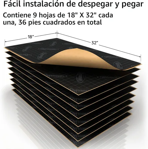 Miniatura 5 de Dynamat Xtreme Paquete a granel de aislamiento de sonido para auto 10455 – Amortiguación de ruido para piso, puertas, paneles, capó o maletero