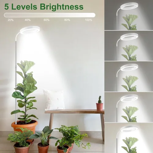 Miniatura 6 de wolezek Luces de cultivo para plantas de interior de espectro completo, 80 LEDs luz de cultivo de 3 colores, luces de plantas de 65 pulgadas
