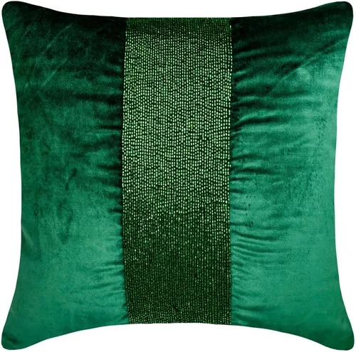 Miniatura 11 de The HomeCentric Fundas de almohada decorativas con bordes de 12 x 12 pulgadas Funda de cojín de seda de arte moderno Fundas de almohada verdes