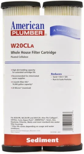 American Plumber Cartucho de filtro de sedimentos para toda la casa W20CLA (paquete de 2)